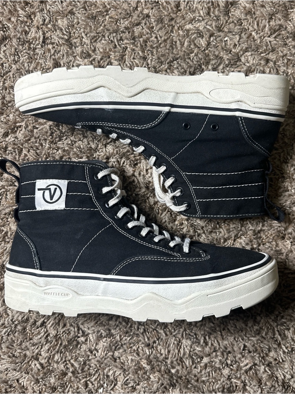 Vans Ultra Cush Black High-Top Sneakers with Wafflecup Chunky Soles Sneakers